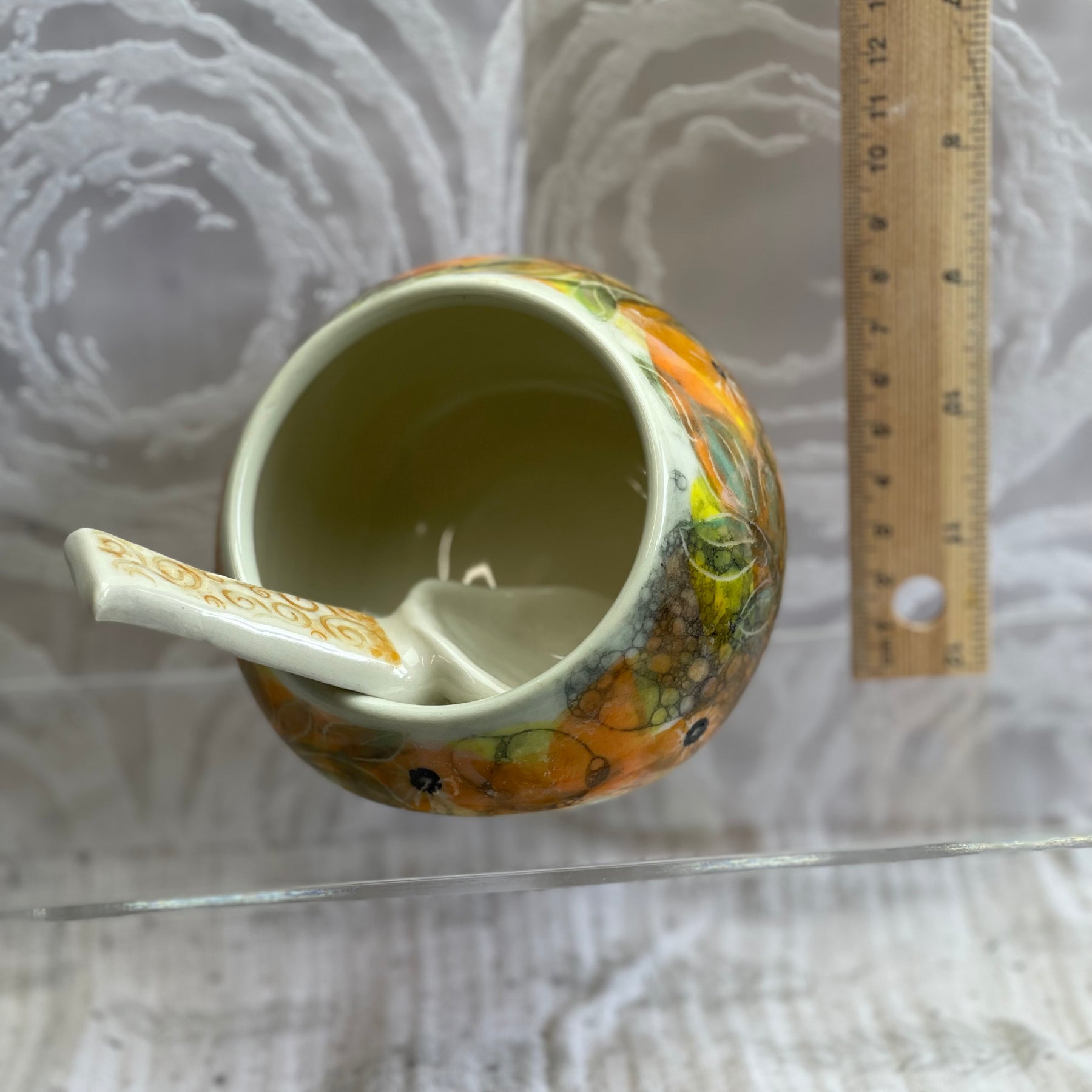 Ceramic Salt Pig with Ceramic Spoon