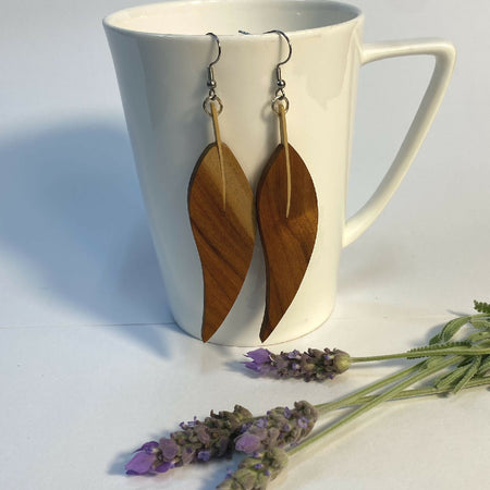 Camphor Laurel Leaf Earrings