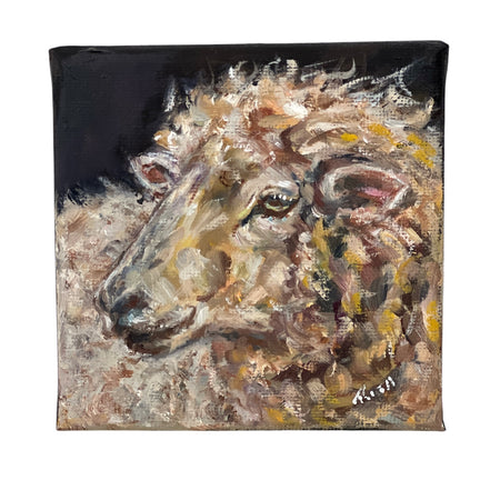 Woolly Wonder – Original Mini Sheep Oil Painting Art Gift