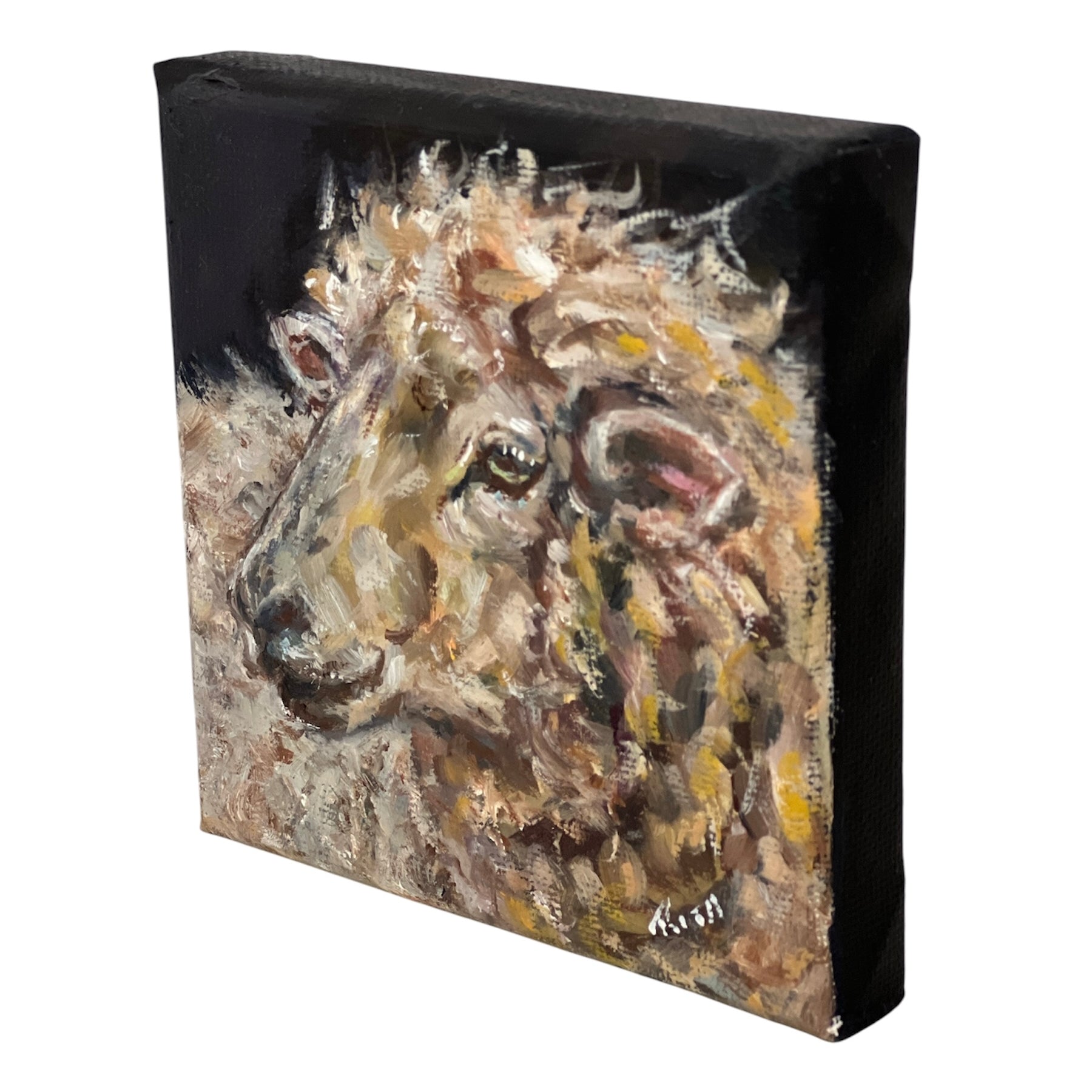 Woolly Wonder – Original Mini Sheep Oil Painting Art Gift