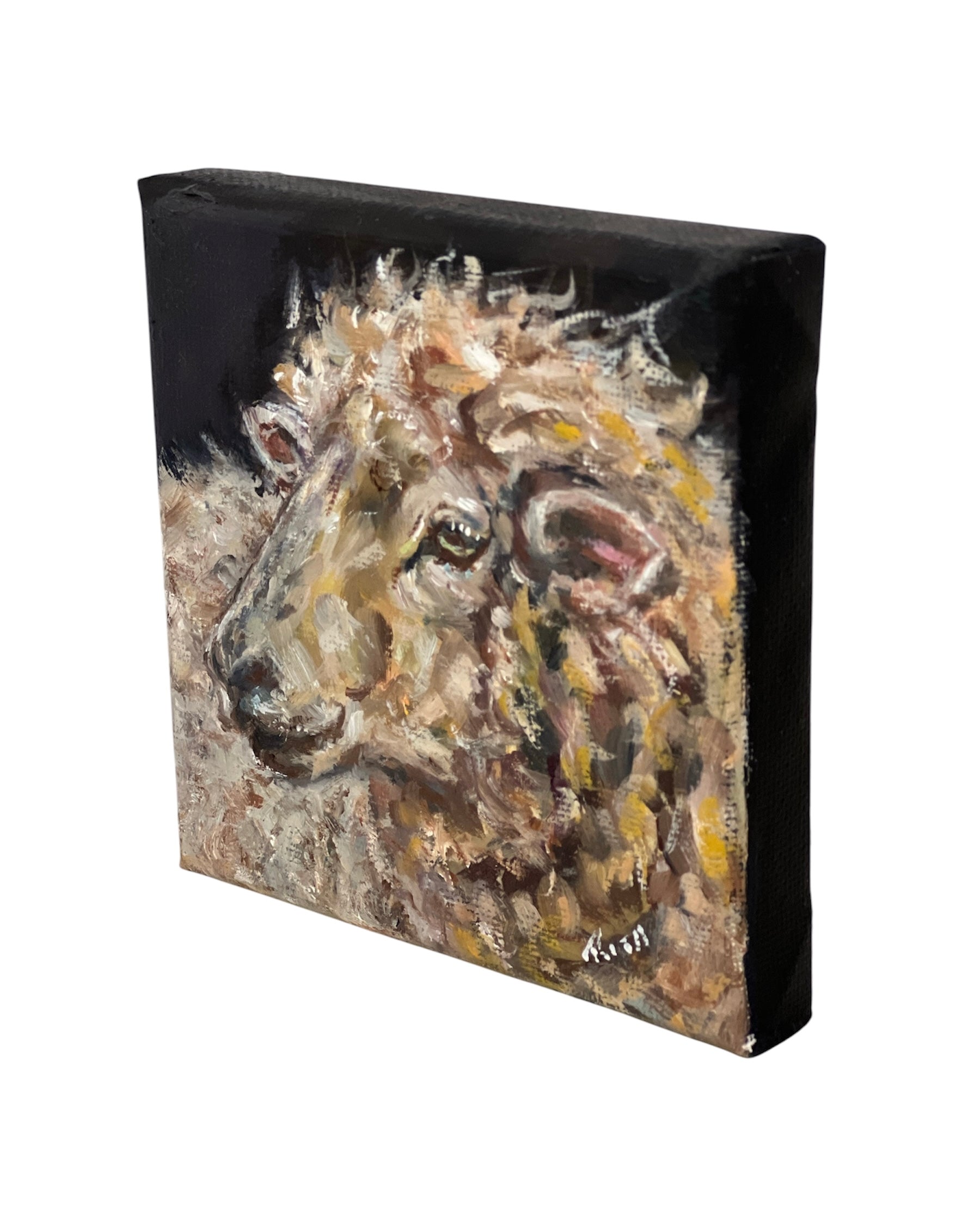 Woolly Wonder – Original Mini Sheep Oil Painting Art Gift