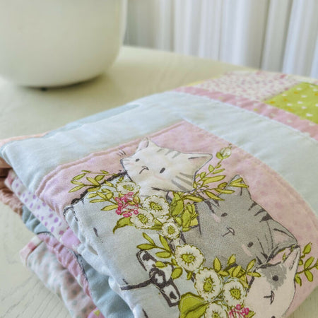 Cute Kitten Quilted Blanket