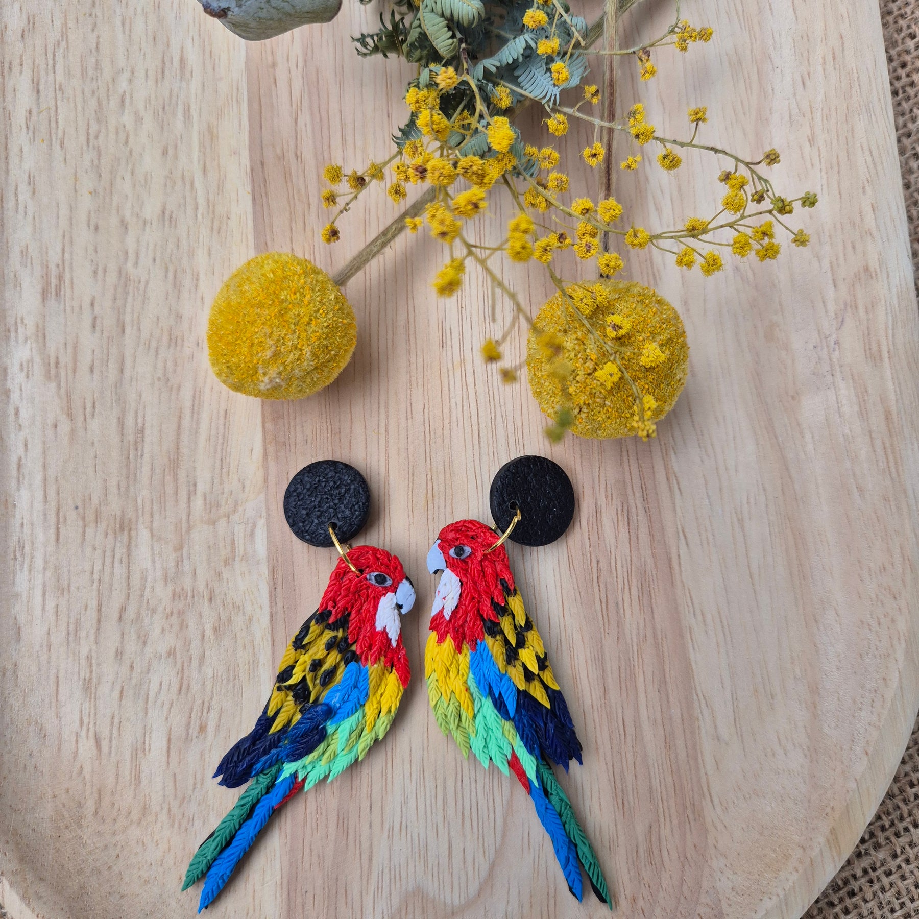 Eastern Rosella Dangle Earrings