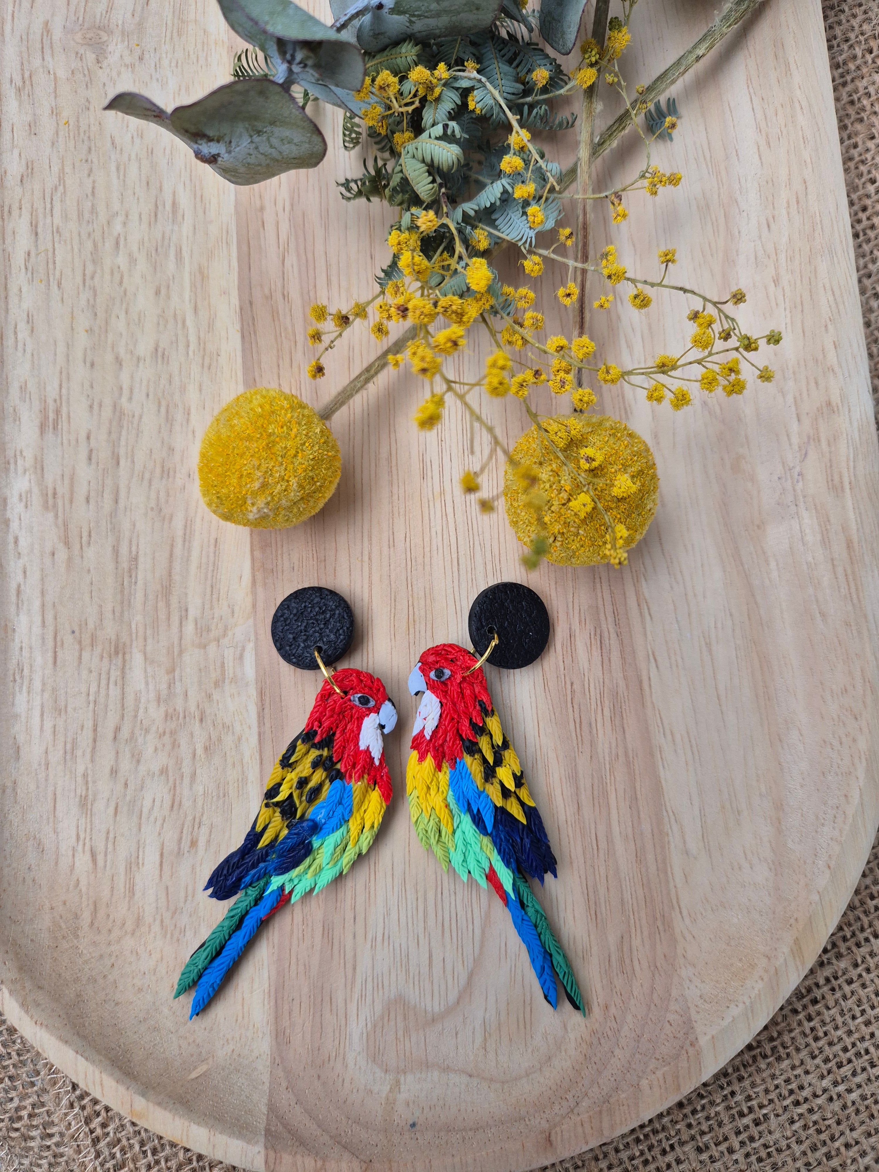 Eastern Rosella Dangle Earrings