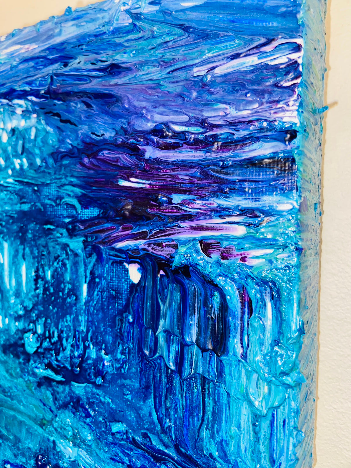 Ripples 1 ORIGINAL CANVAS PAINTING 25.4x25.4x3.5cm by Margo Humphries