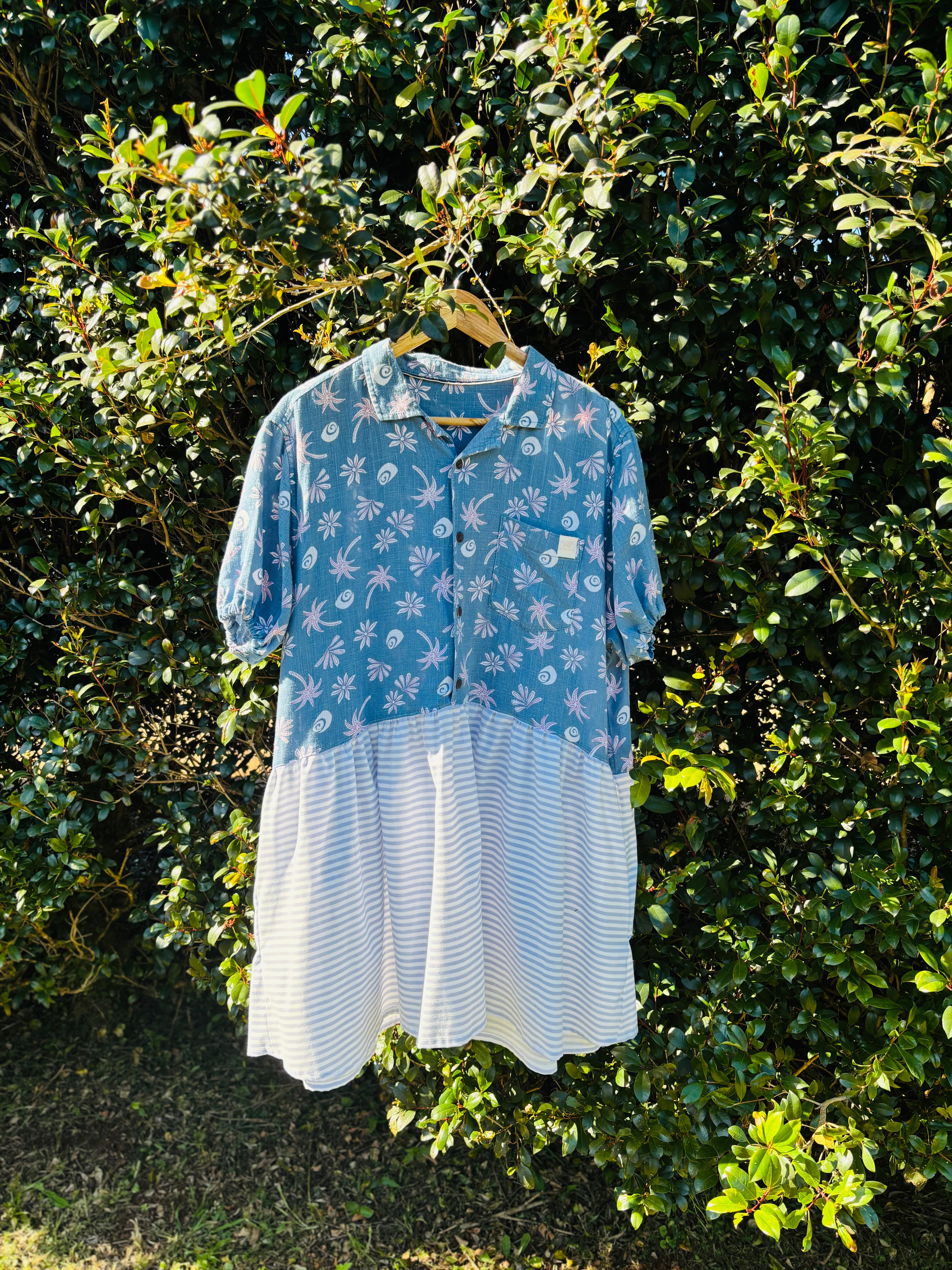 Upcycled Shirt Dress | Seaside & Stripes