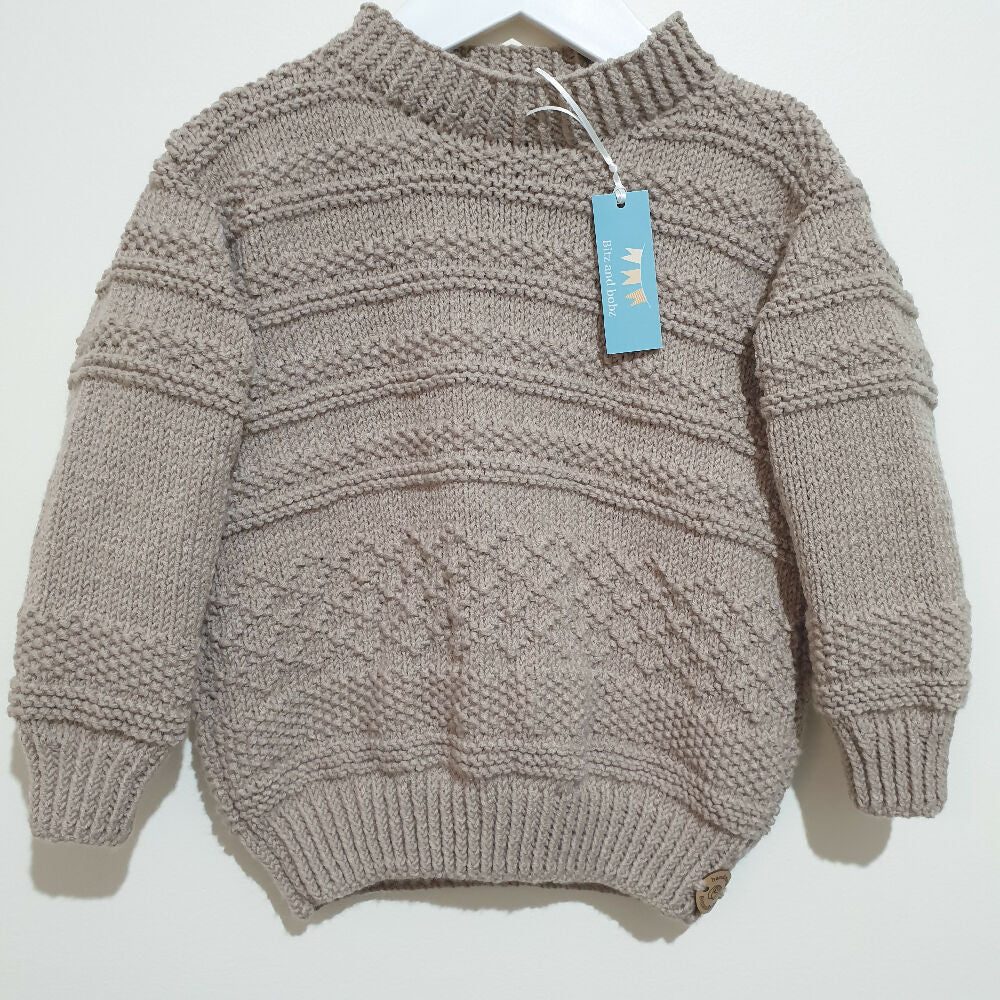 Earthy Colours - Hand-Knitted Textured Jumpers (Sizes between 1-4 years)