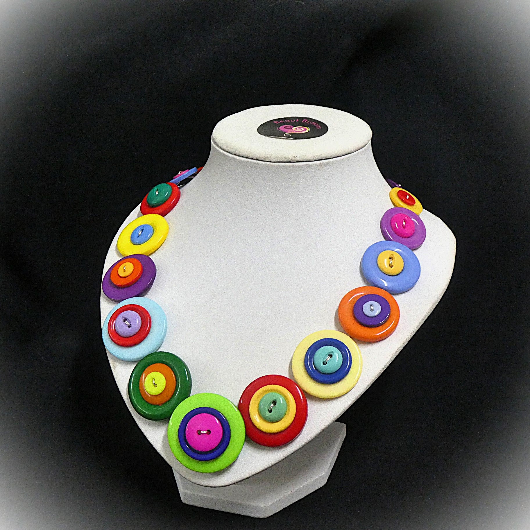 Colourful Button necklace - Bright and Beautiful
