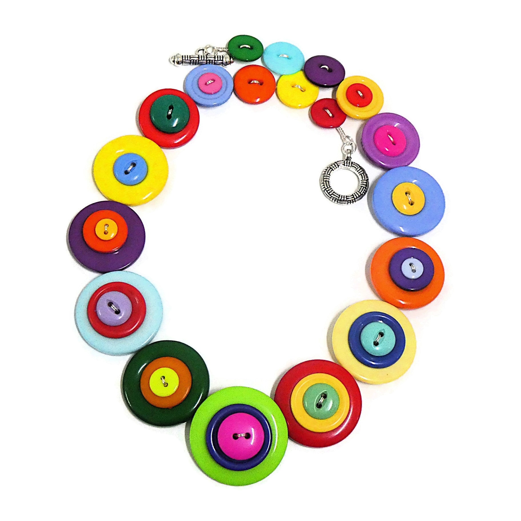 Colourful Button necklace - Bright and Beautiful