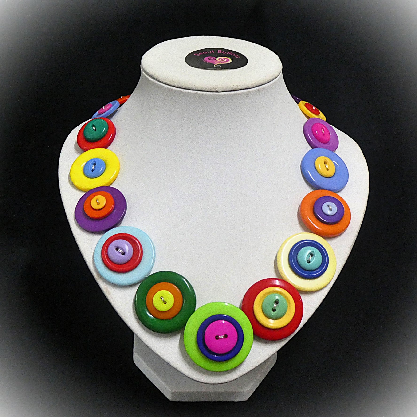 Colourful Button necklace - Bright and Beautiful