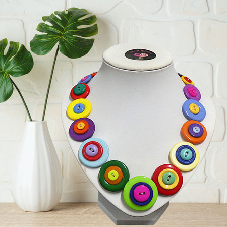 Colourful Button necklace - Bright and Beautiful