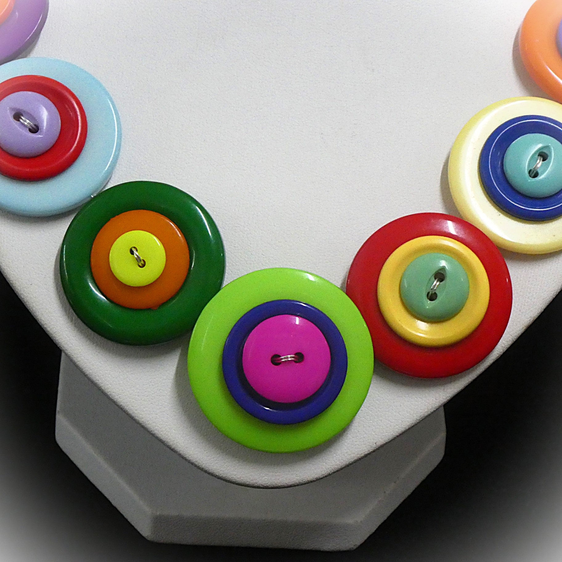 Colourful Button necklace - Bright and Beautiful