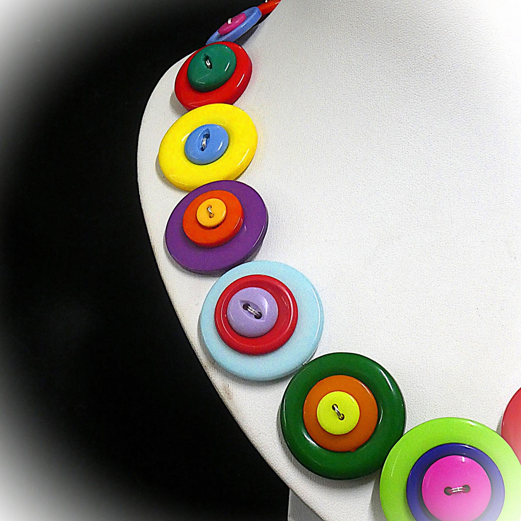 Colourful Button necklace - Bright and Beautiful