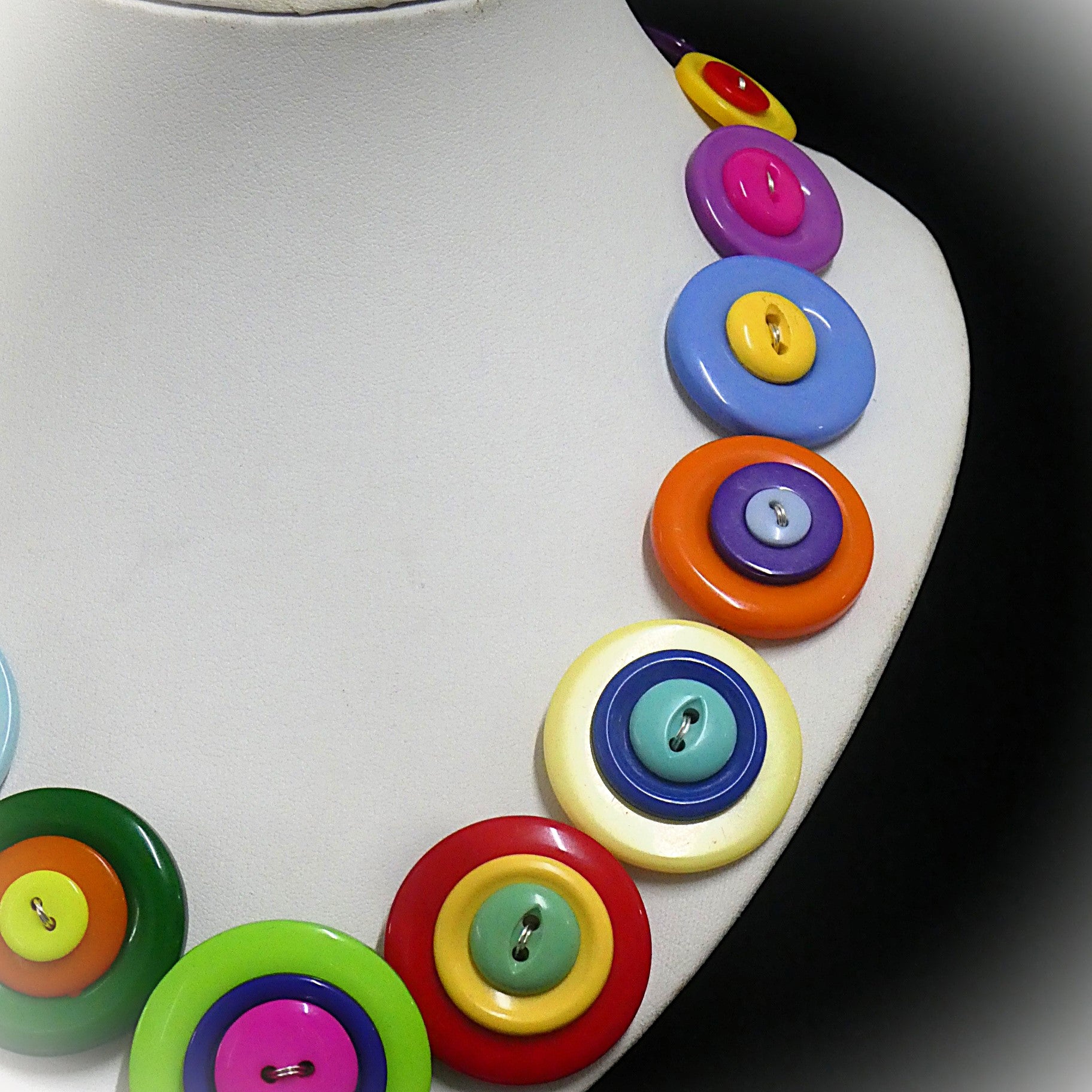 Colourful Button necklace - Bright and Beautiful