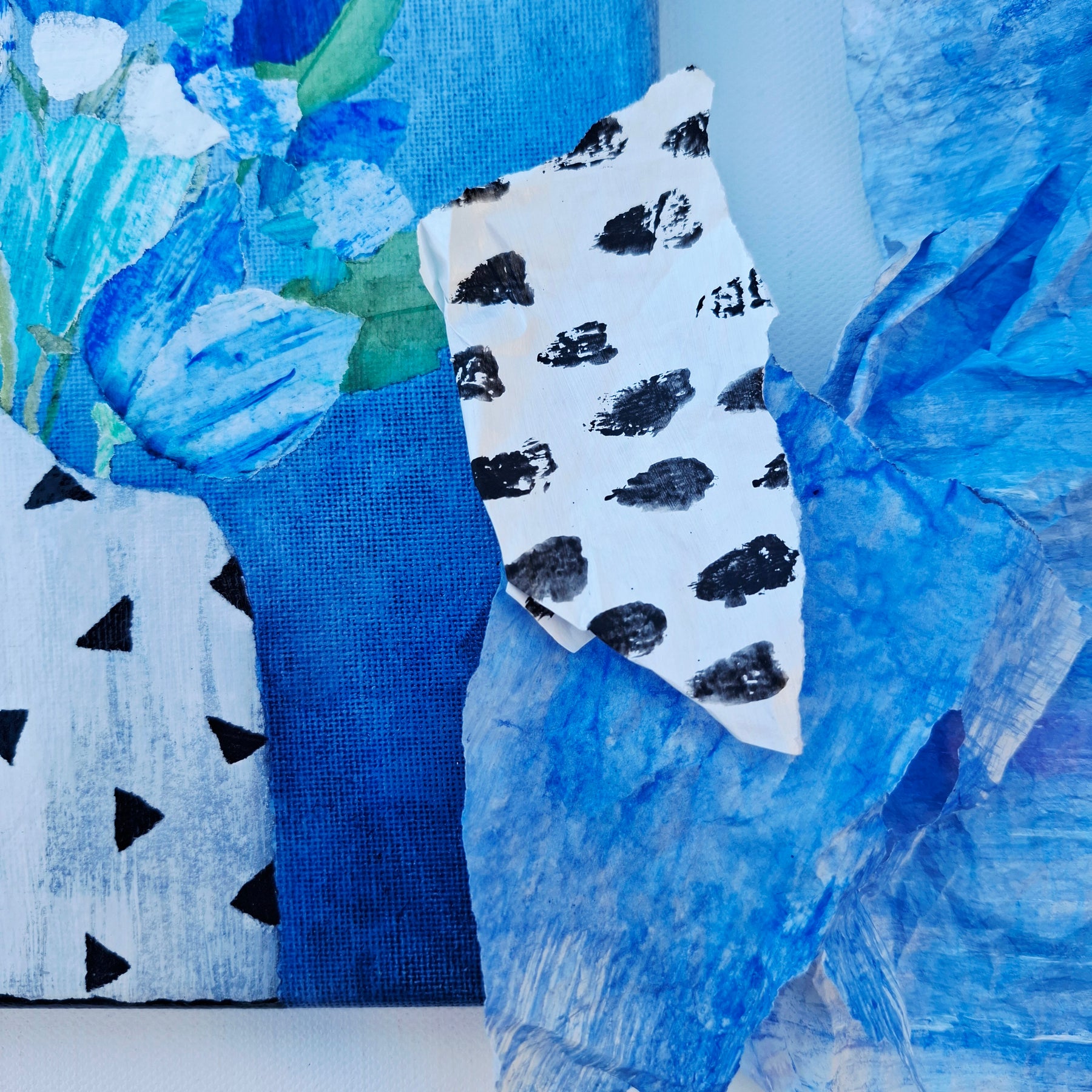 ORIGINAL ARTWORK - Splash of Blue - 20cm x 20cm