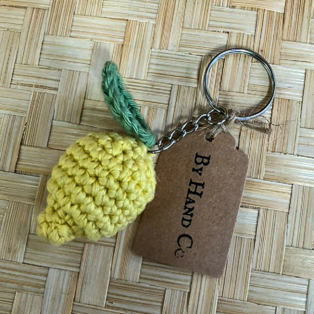 Crochet Cotton Amigurumi Lemon Keyring