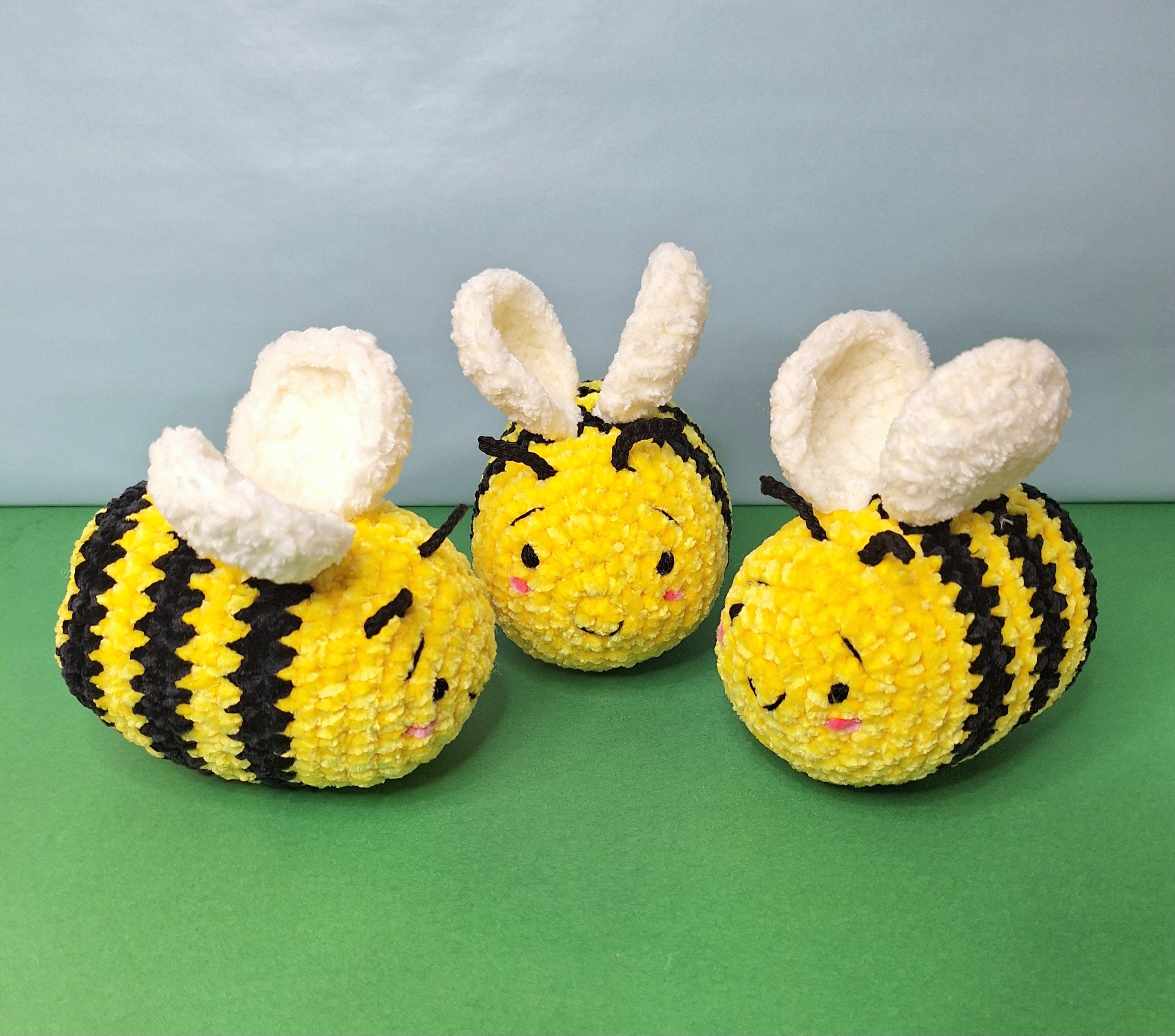 Soft Velvet Crocheted Honey Bee