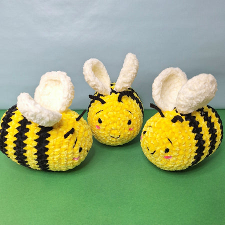 Soft Velvet Crocheted Honey Bee