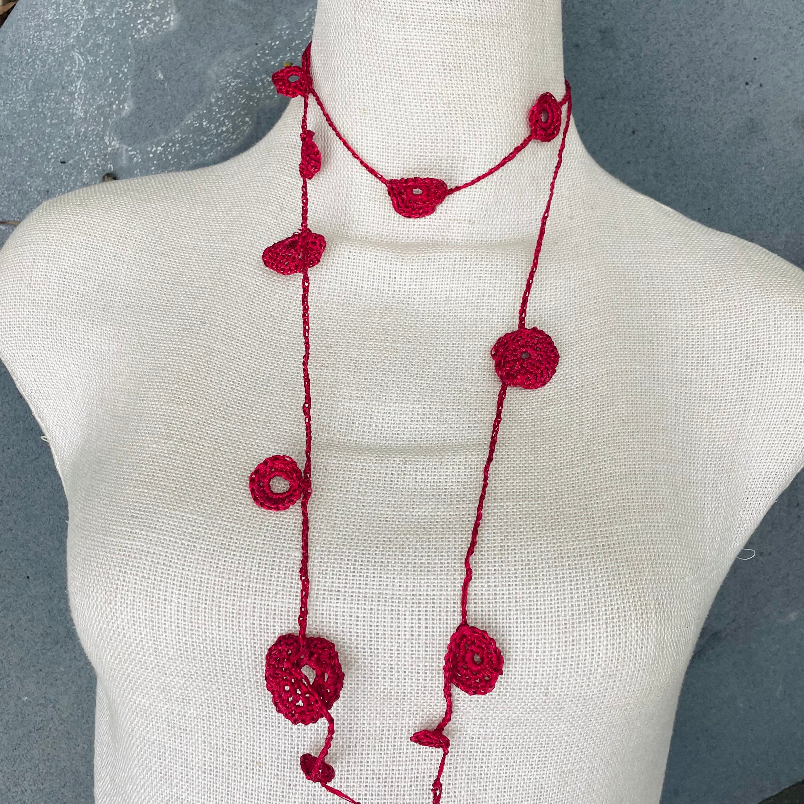 Crocheted Little Spirals Neckpiece