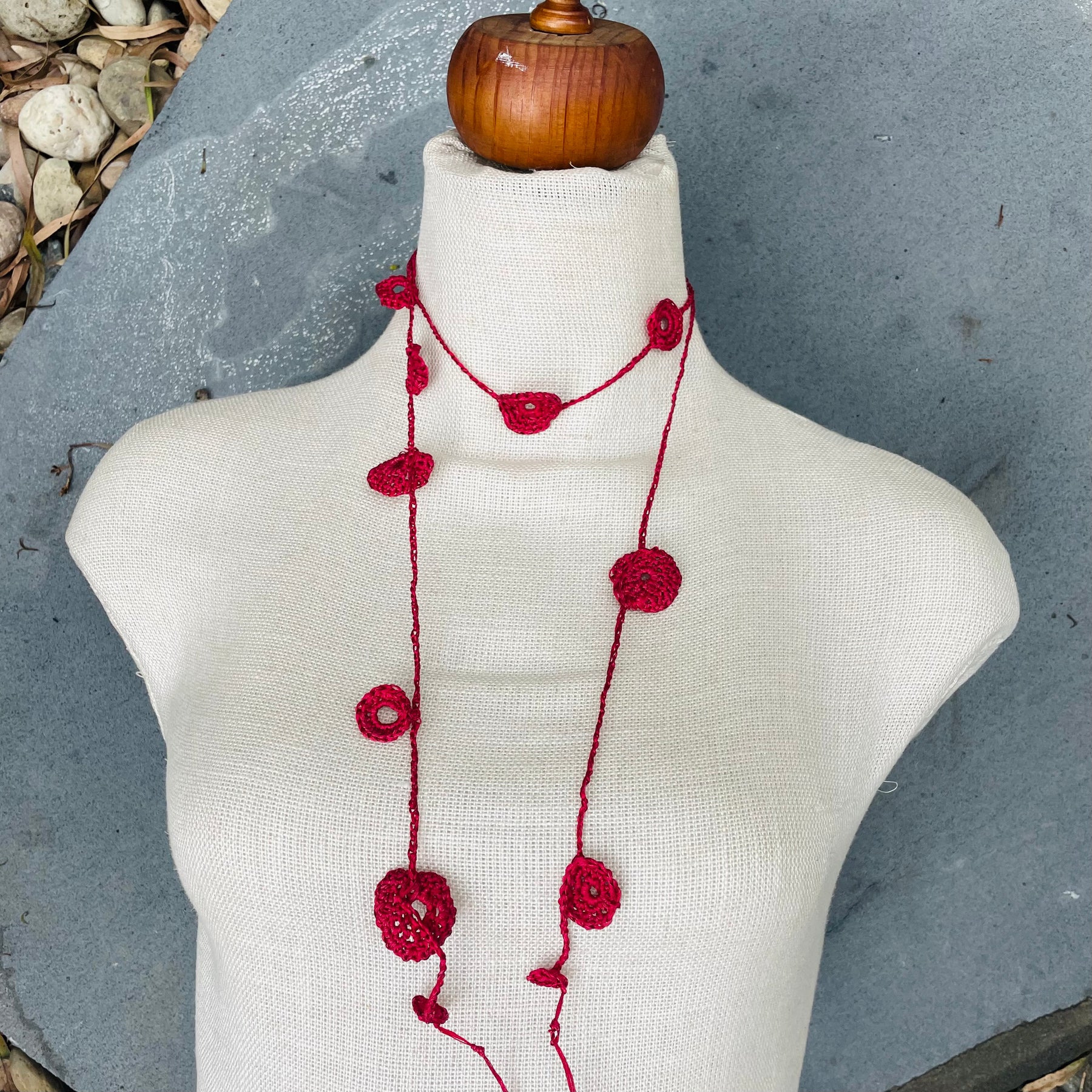 Crocheted Little Spirals Neckpiece