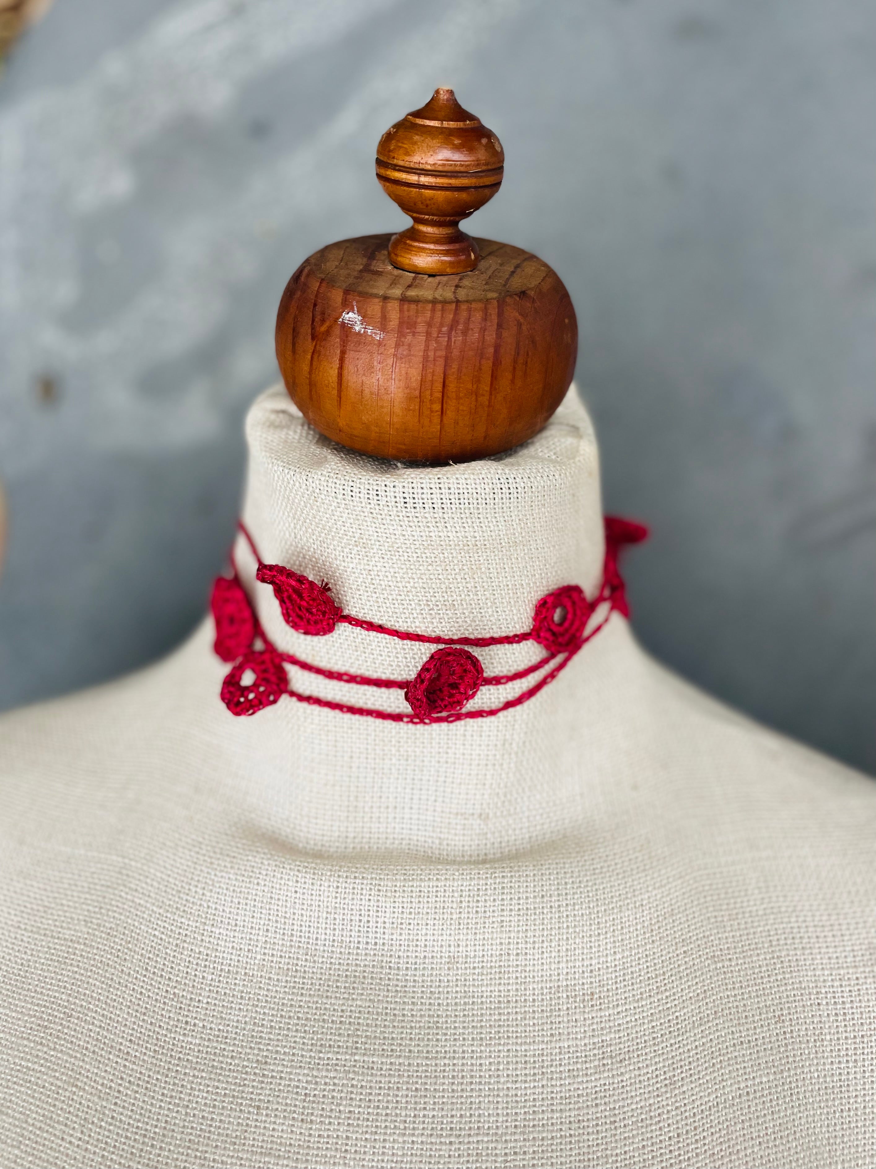 Crocheted Little Spirals Neckpiece
