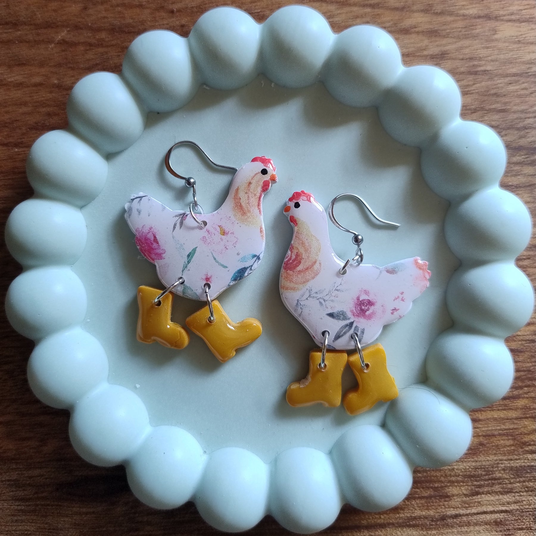Chickens or Ducks in Boots Earrings