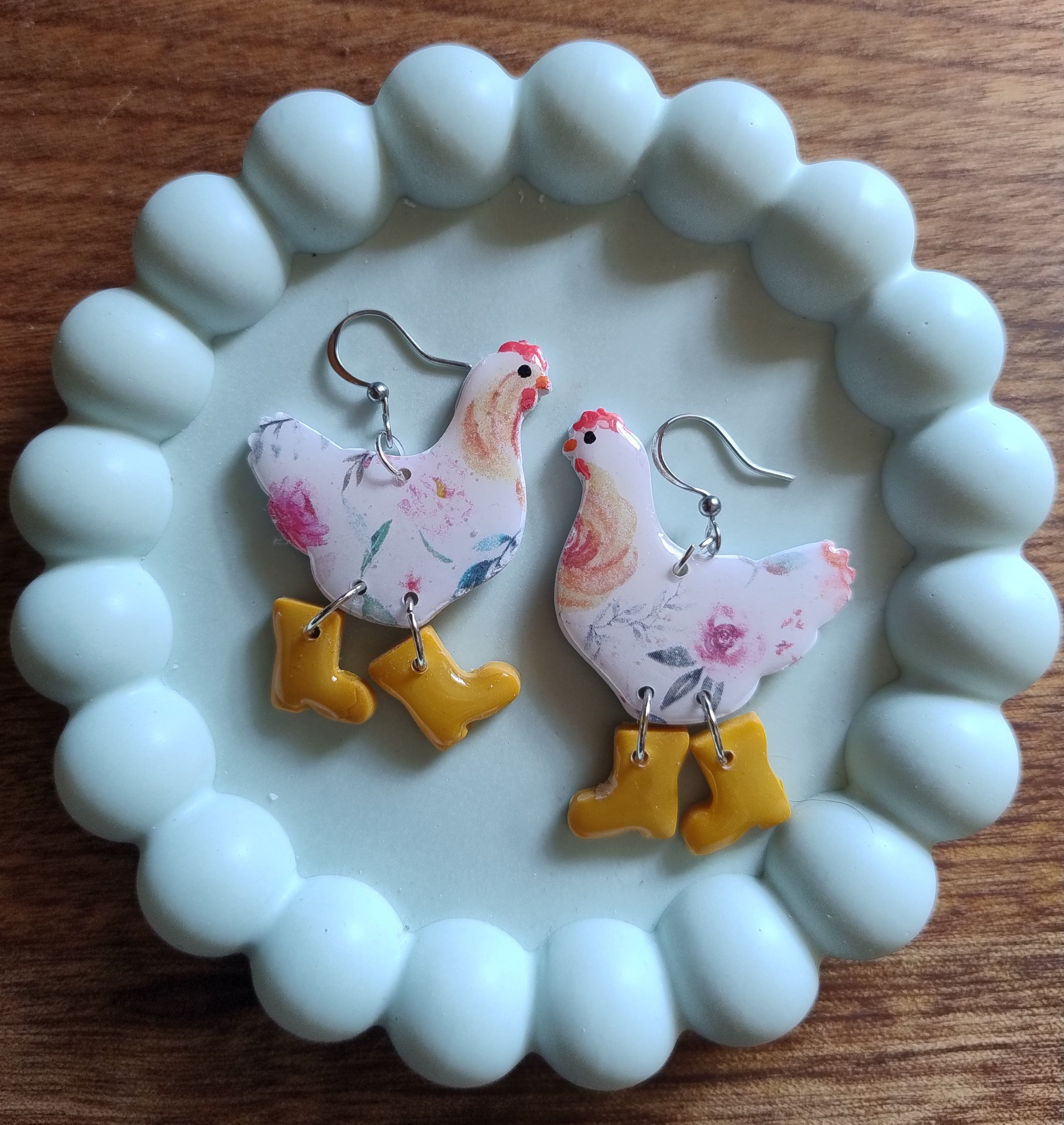 Chickens or Ducks in Boots Earrings