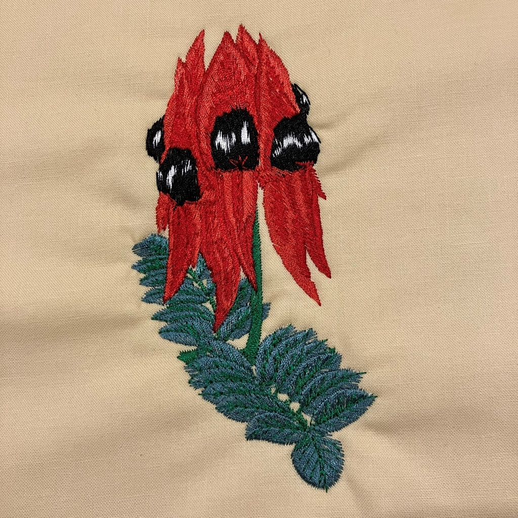 cushion cover handmade Australia native - sturt's desert pea