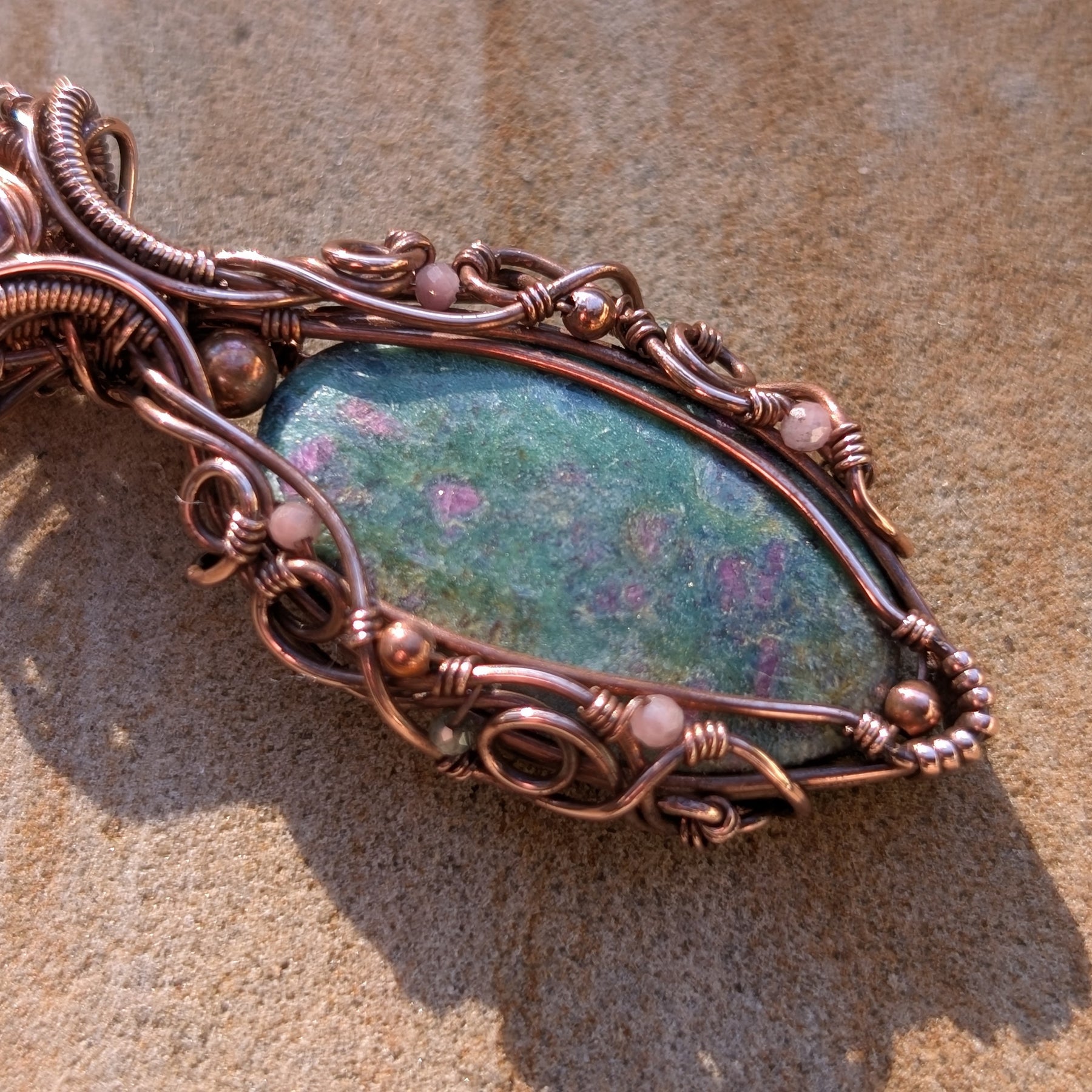 Flora - Ruby Fuchsite & Pink Tourmaline with Faceted Gemstones