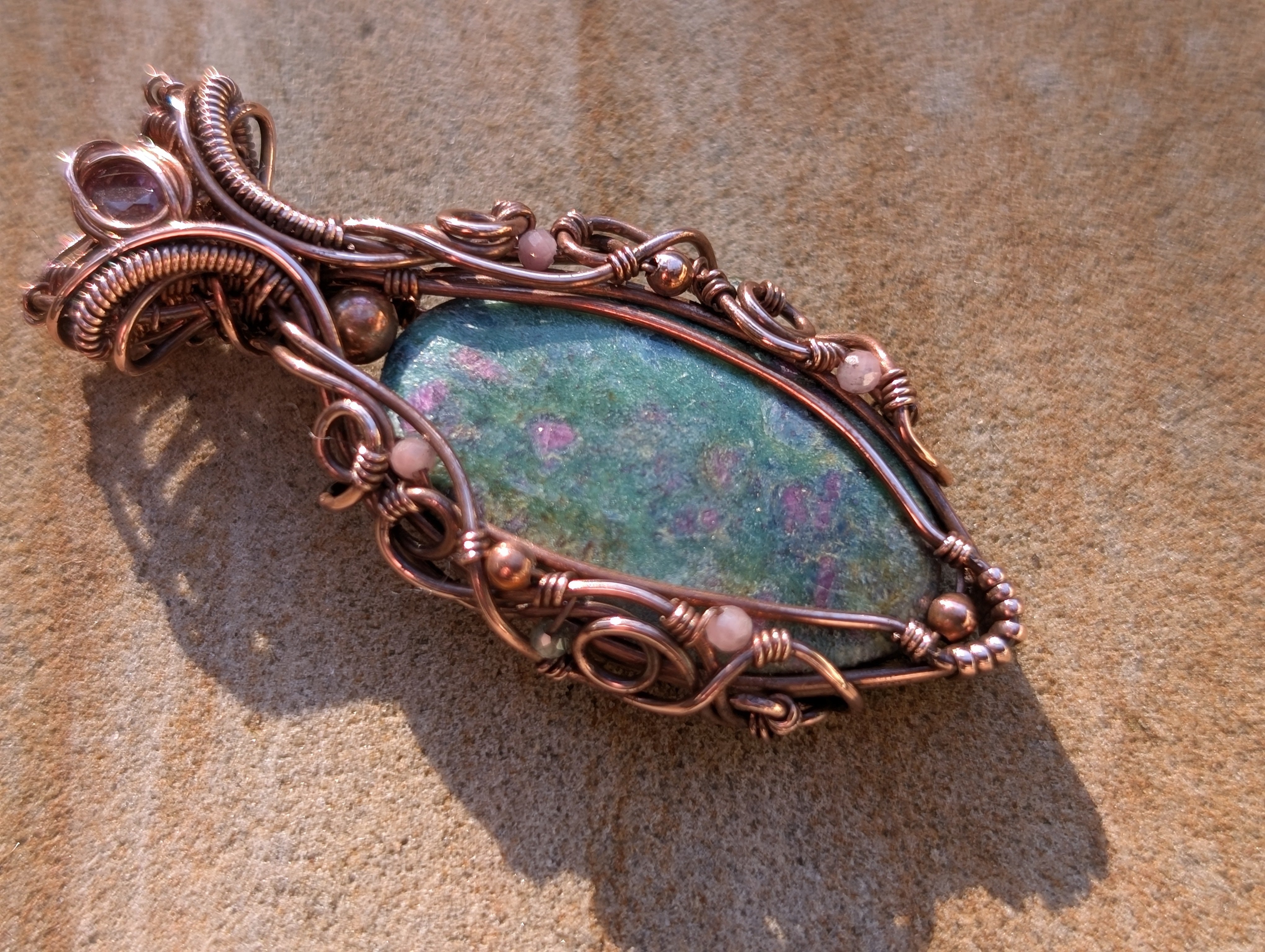 Flora - Ruby Fuchsite & Pink Tourmaline with Faceted Gemstones