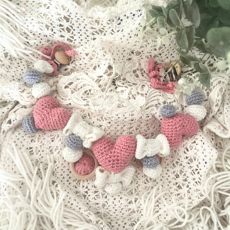 Crochet Pram Stroller Crib Mobile Chain - Cot Decor