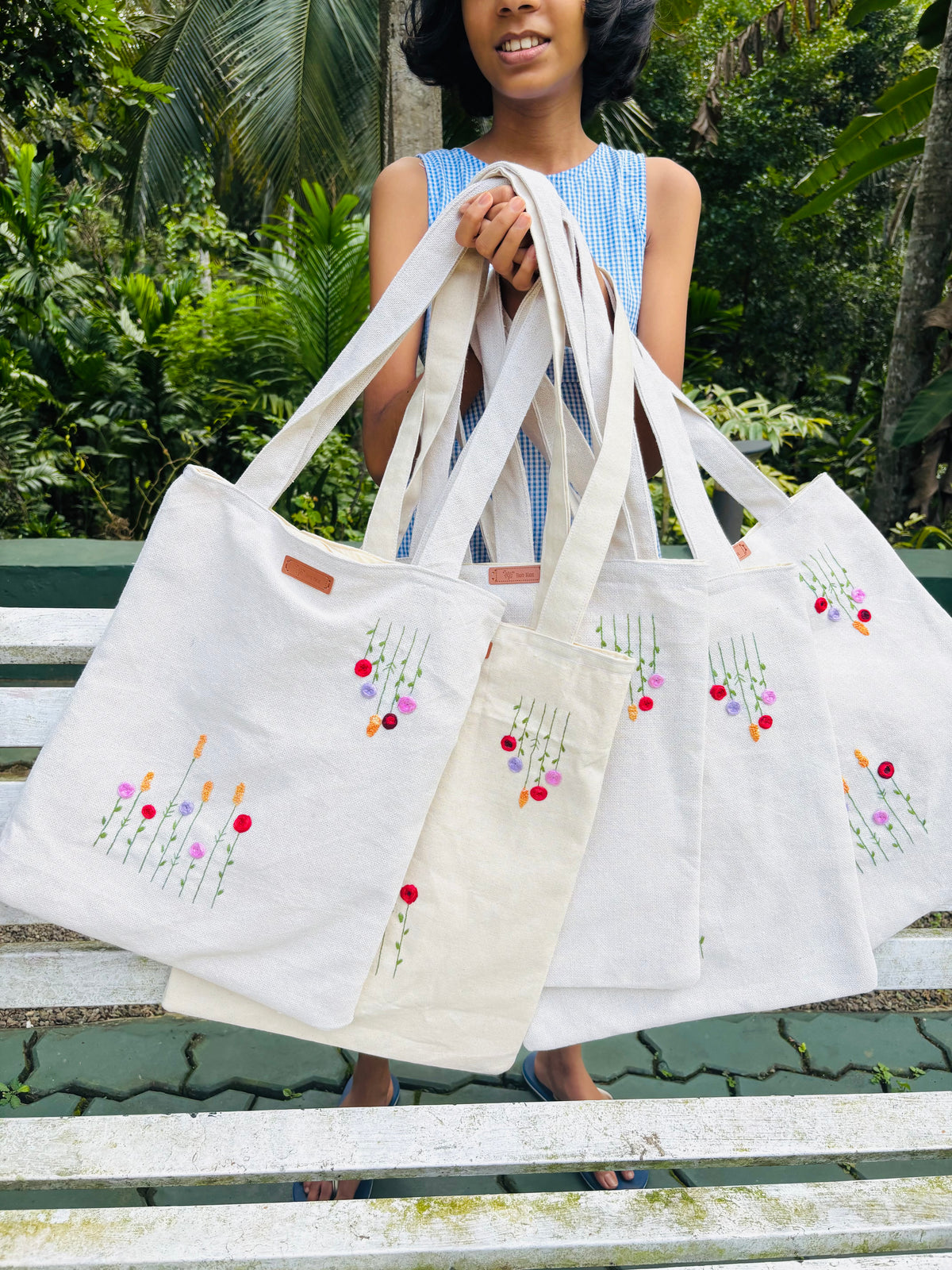 Hand Embroidered Tote Bag