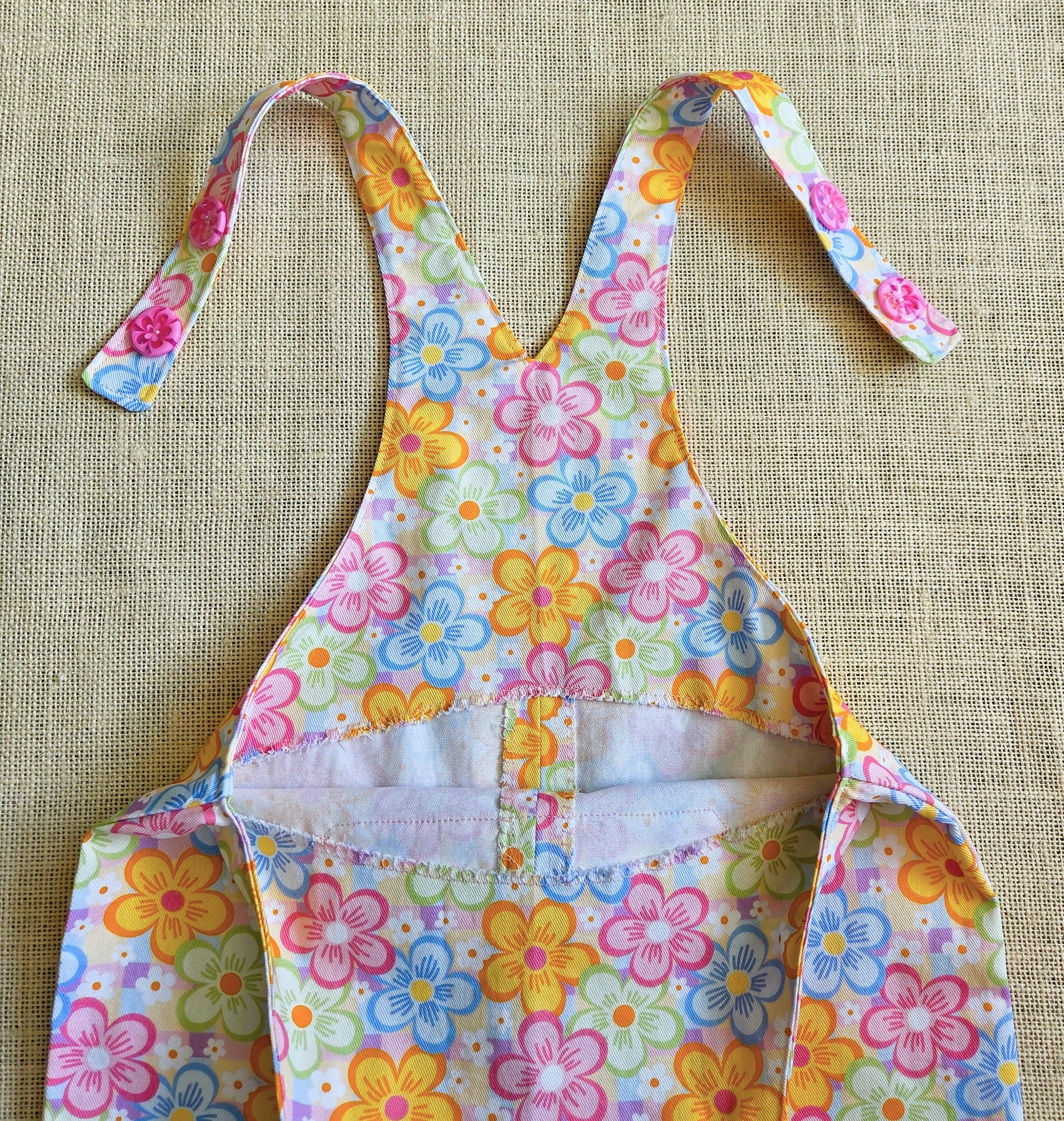 "Spring Pop" Bib-Front Short Overalls - Size 4 Years