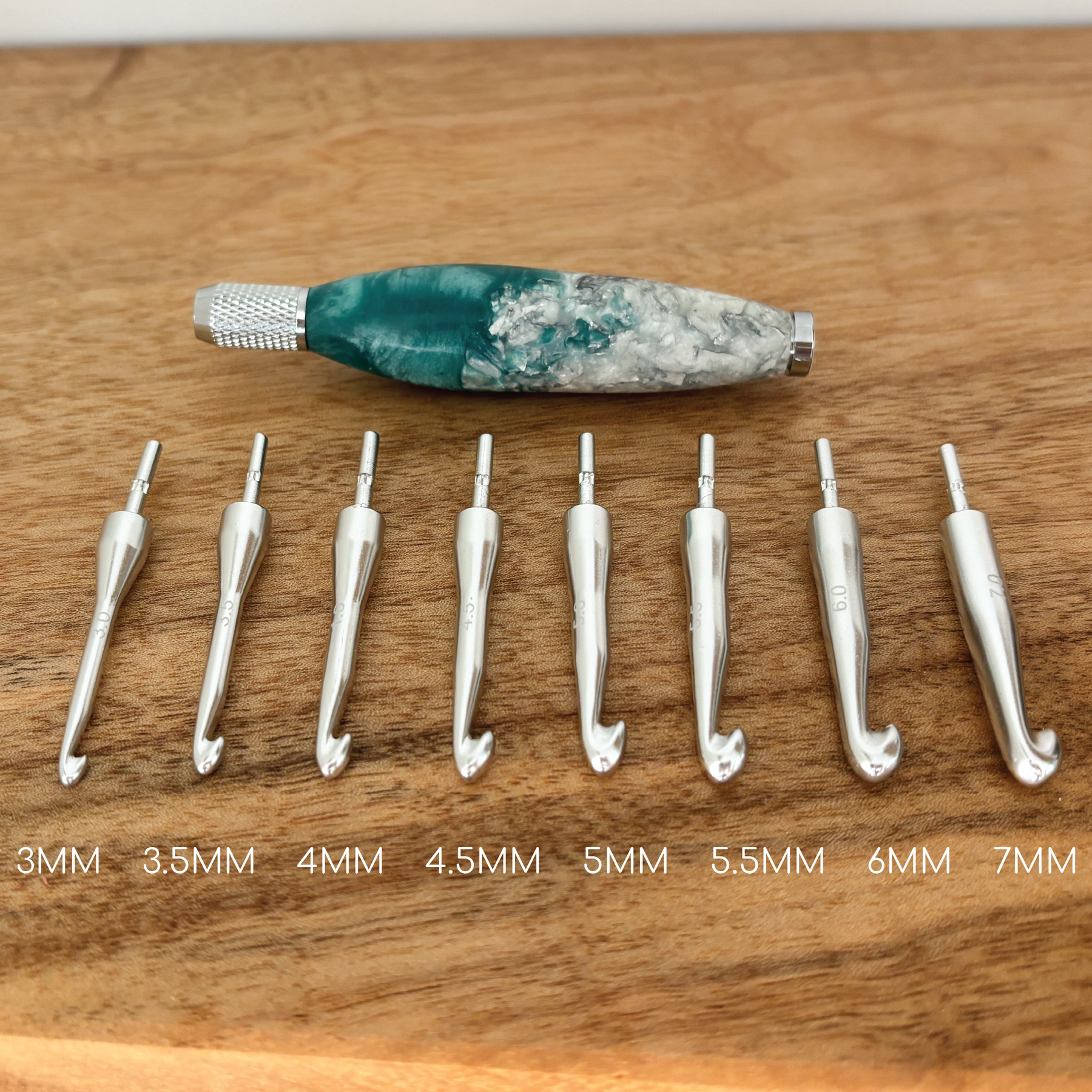 Custom Resin Interchangeable Crochet Hook Handle Set - Standard Handle