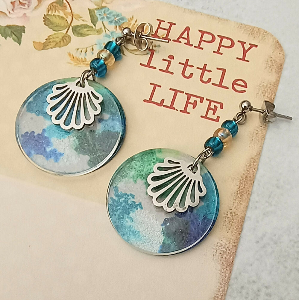 Layered Alcohol Ink Earrings - Assorted Designs