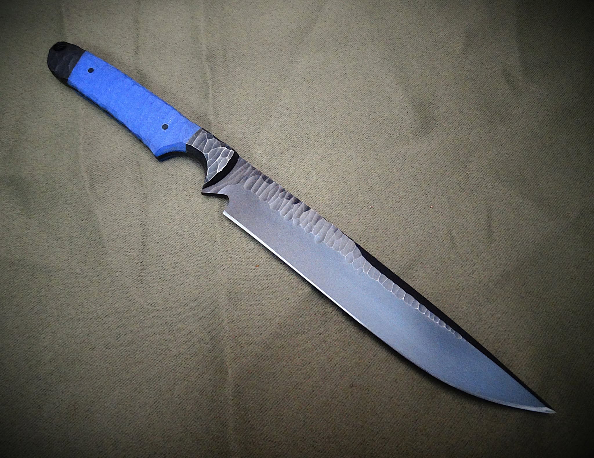 Knife outdoors unique leather steel art timber