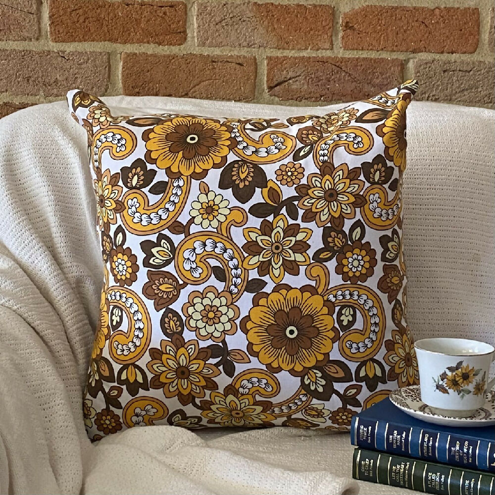Autumn Bouquet Cushion Cover Vintage Design Handmade