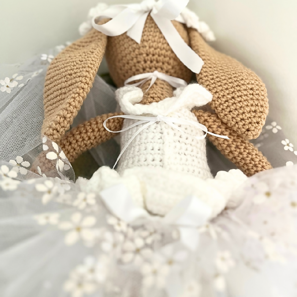 Crochet Bunny Doll, Crochet Ballerina Soft Doll