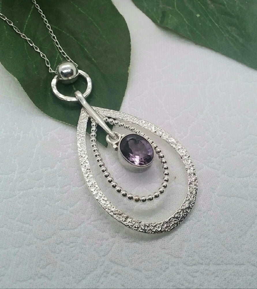 Sterling silver amethyst pendant