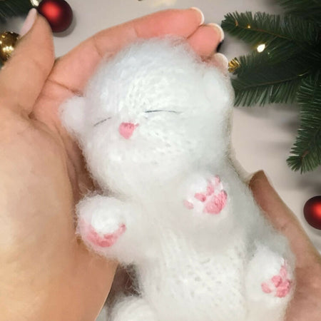 Sleeping White Kitty Toy