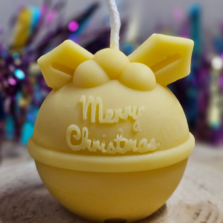 Round Beeswax Christmas Bell Candle