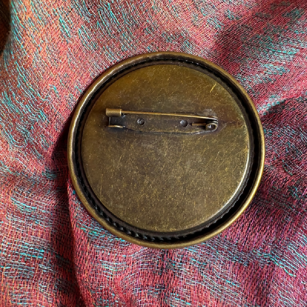 Boro inspired hand stitched brooch by Leumesin Handmade
