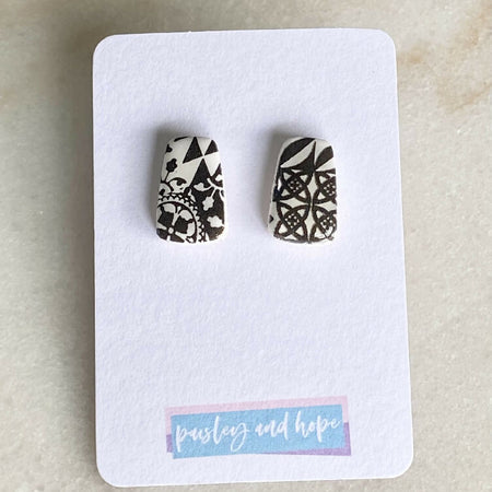 Polymer Clay Aztec Studs 2 - Choose design