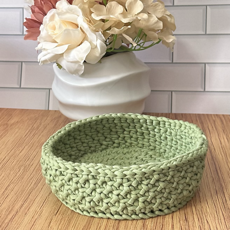 Handmade Crochet Baskets - Sage Green