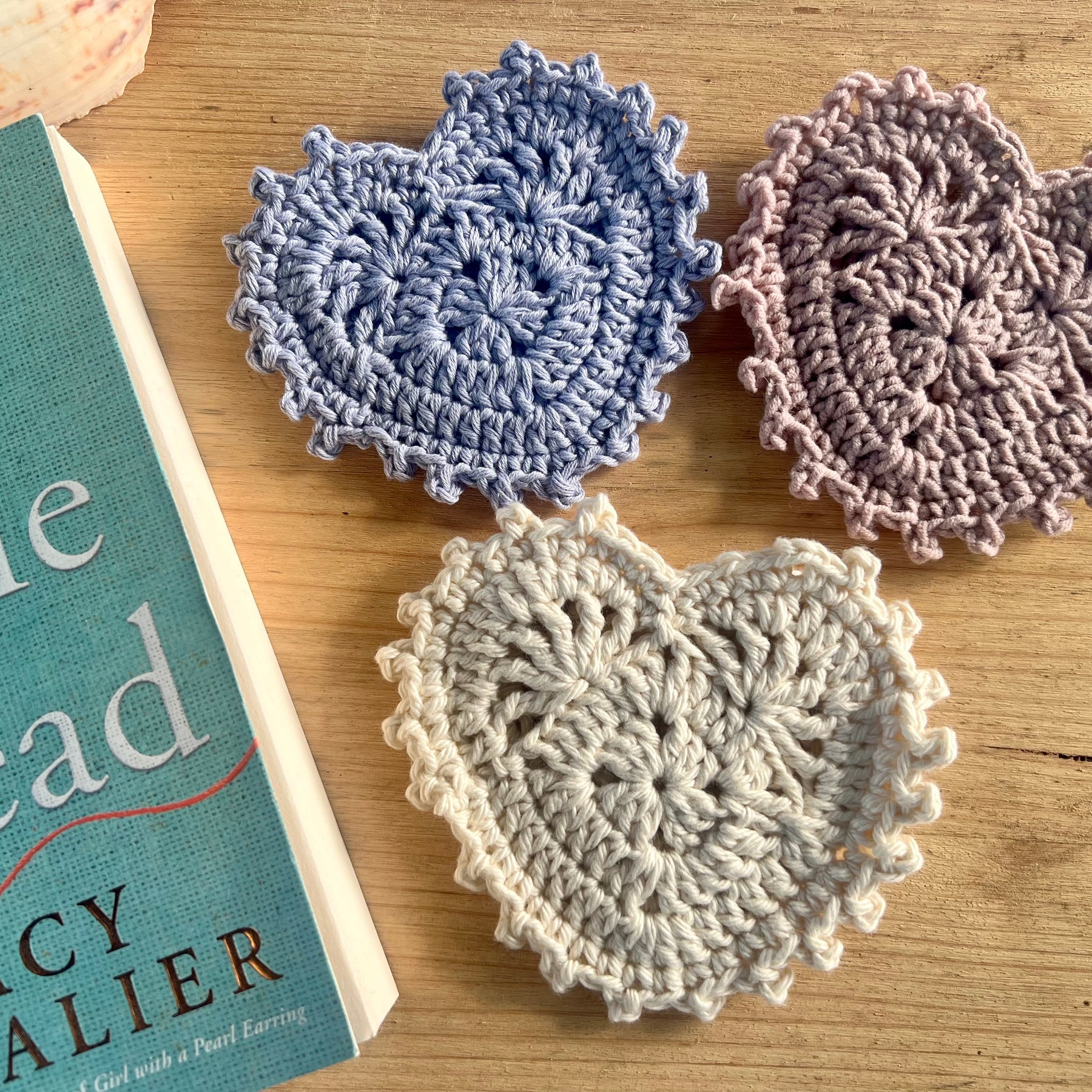 Crochet Heart Bookmark Set of 3 - Book Lover Gift - Heart Bookmark - Teacher Gift