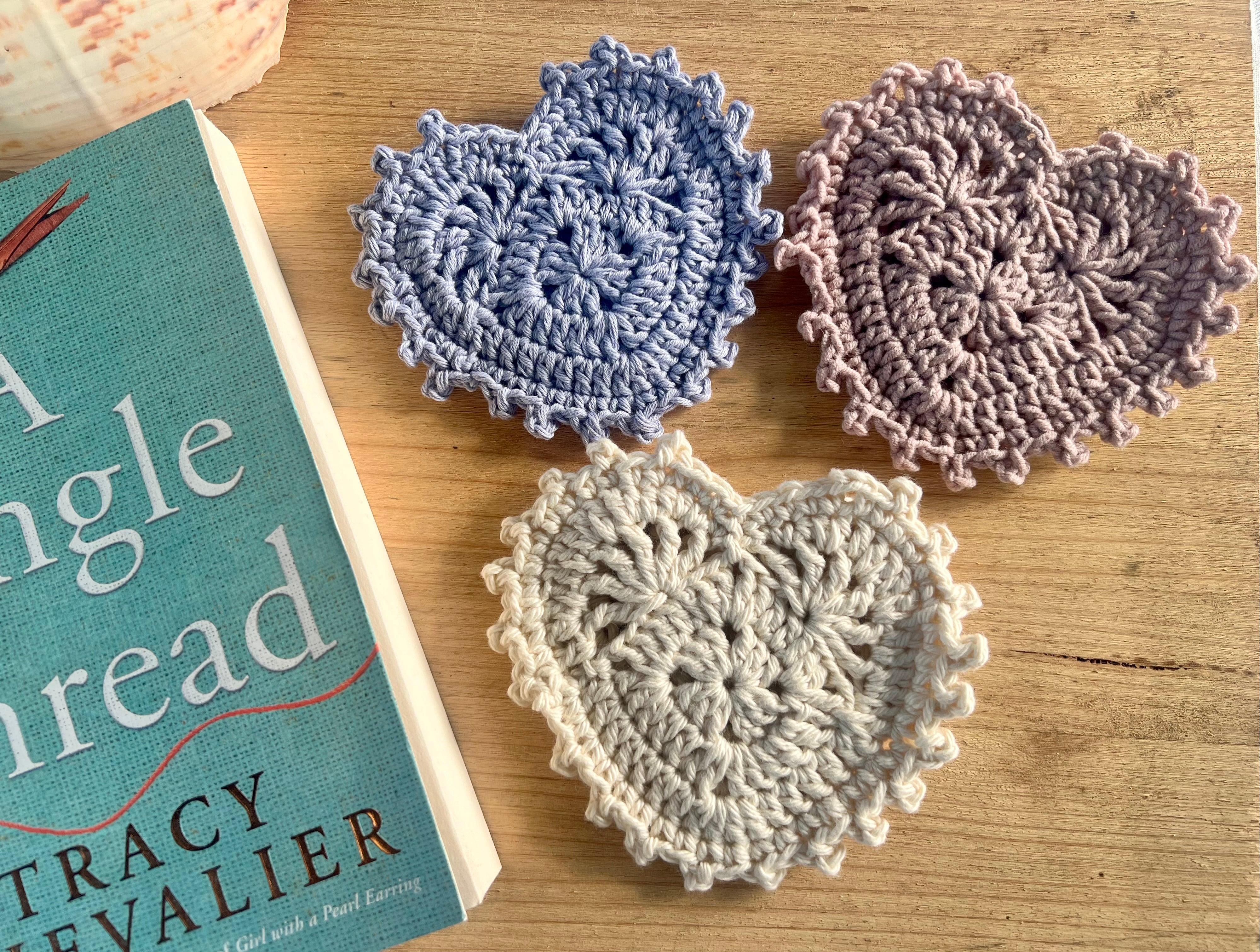 Crochet Heart Bookmark Set of 3 - Book Lover Gift - Heart Bookmark - Teacher Gift