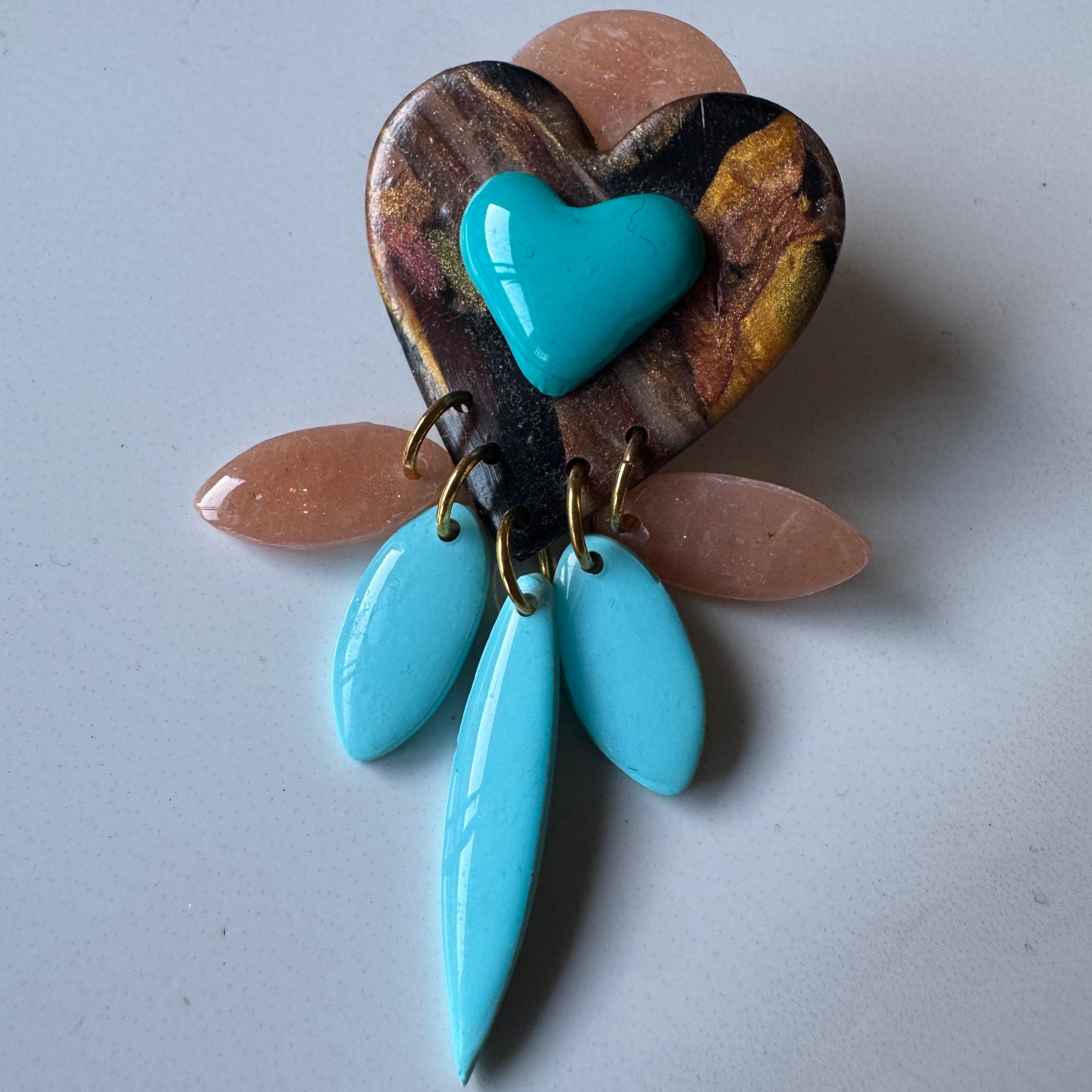 Heart to heart polymer clay earrings