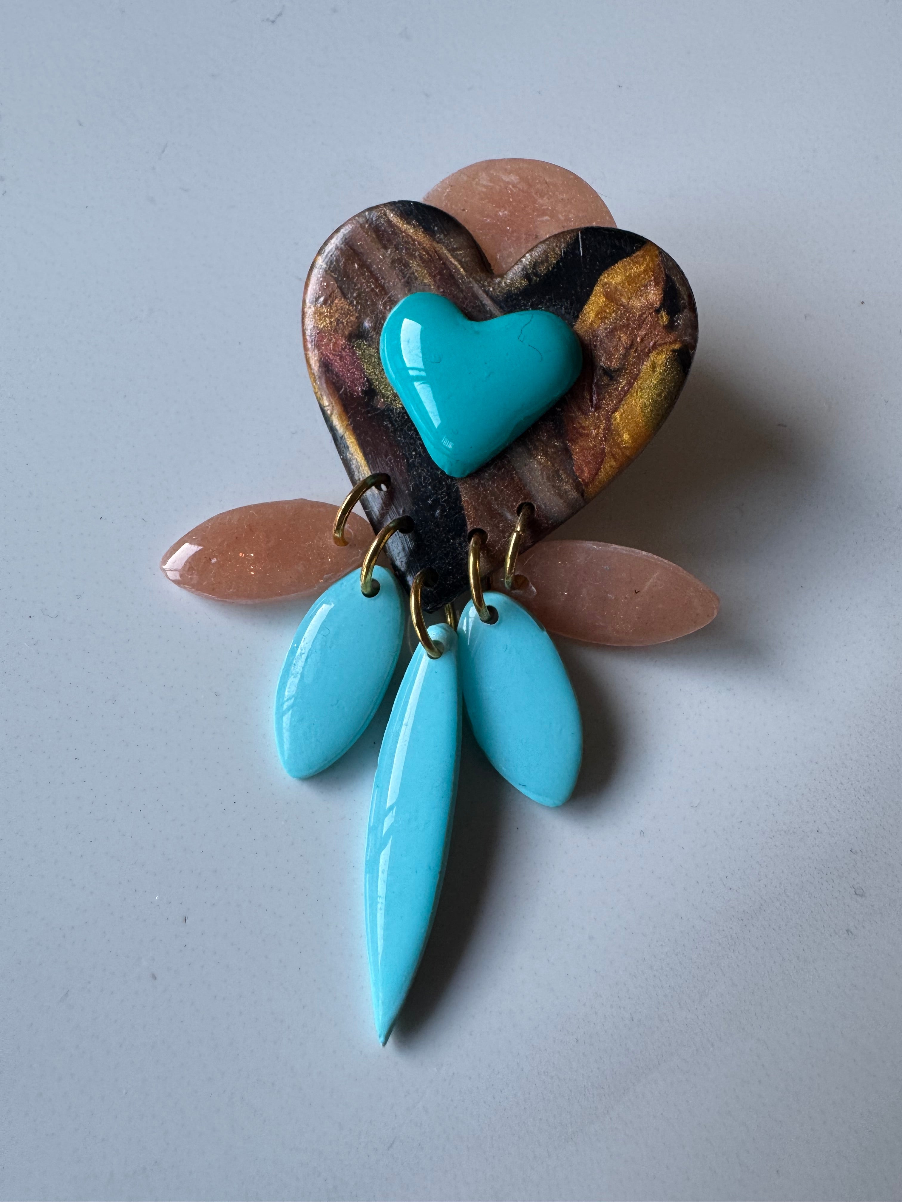 Heart to heart polymer clay earrings