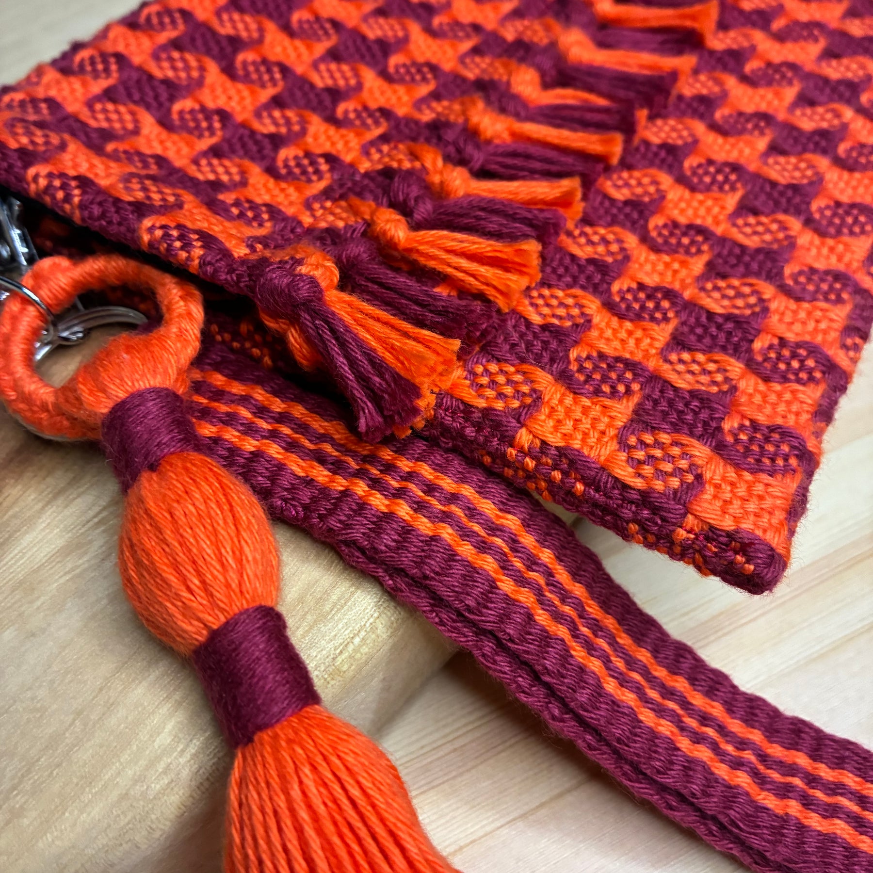 Handwoven Star Twill Fold-Over Clutch Purse