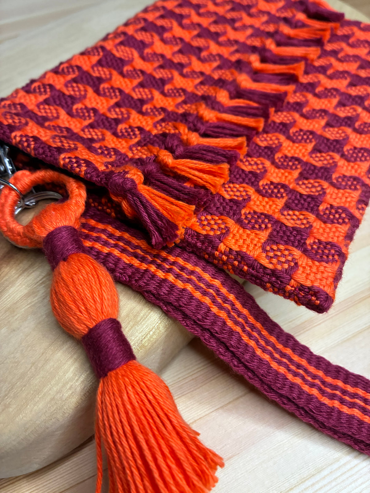 Handwoven Star Twill Fold-Over Clutch Purse